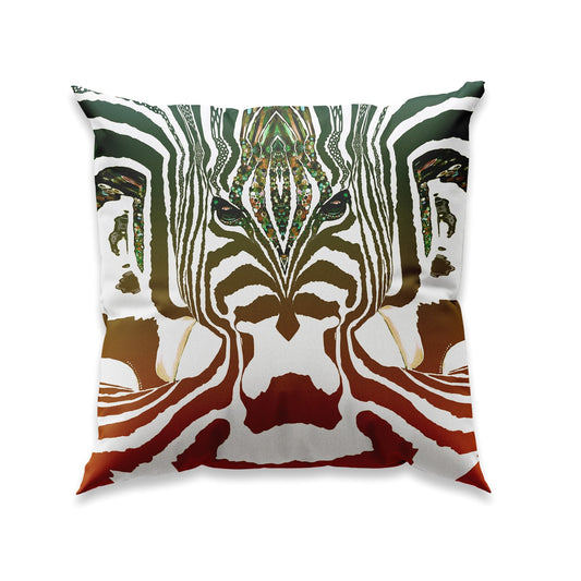 ZEBRA - RUST/BROWN/PETROLIUM MIX - NO. K178 - Unique velvet cushion cover - Design By Helena Mernissi