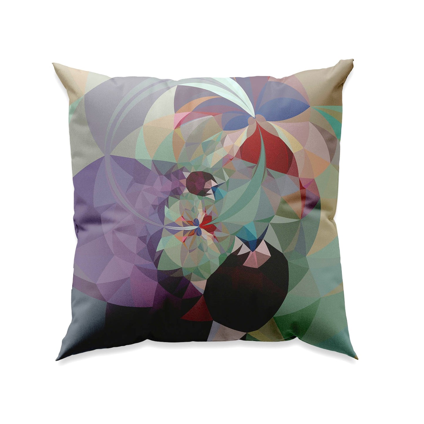 RETRO - COLORFUL - NR K73 - Unique cushion cover in velvet - Design By Helena Mernissi